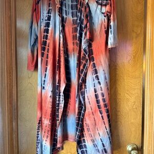 Tie-Dye Open Front Cardigan